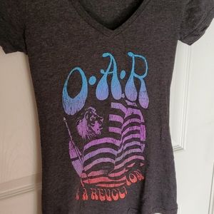 Alstyle Charcoal Tee with Multicolor Graphic